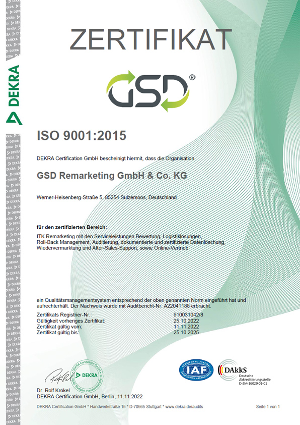 DEKRA Qualitätsmanagement 9001 | GreenPanda.de