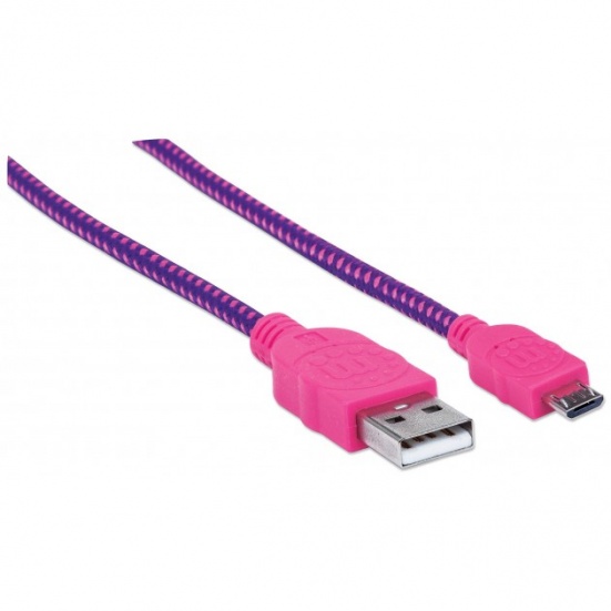 Manhattan Pop Braided Micro-USB Kabel rosa-lila
