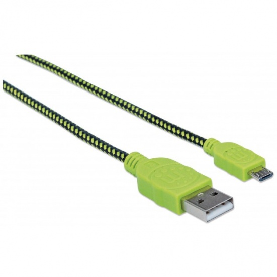 Manhattan Pop Braided Micro-USB Kabel grün-schwarz