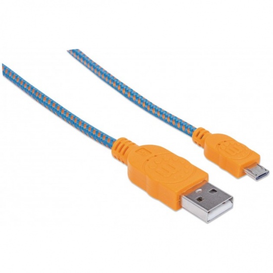 Manhattan Pop Braided Micro-USB Kabel orange-blau